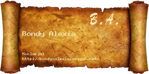 Bondy Alexia névjegykártya